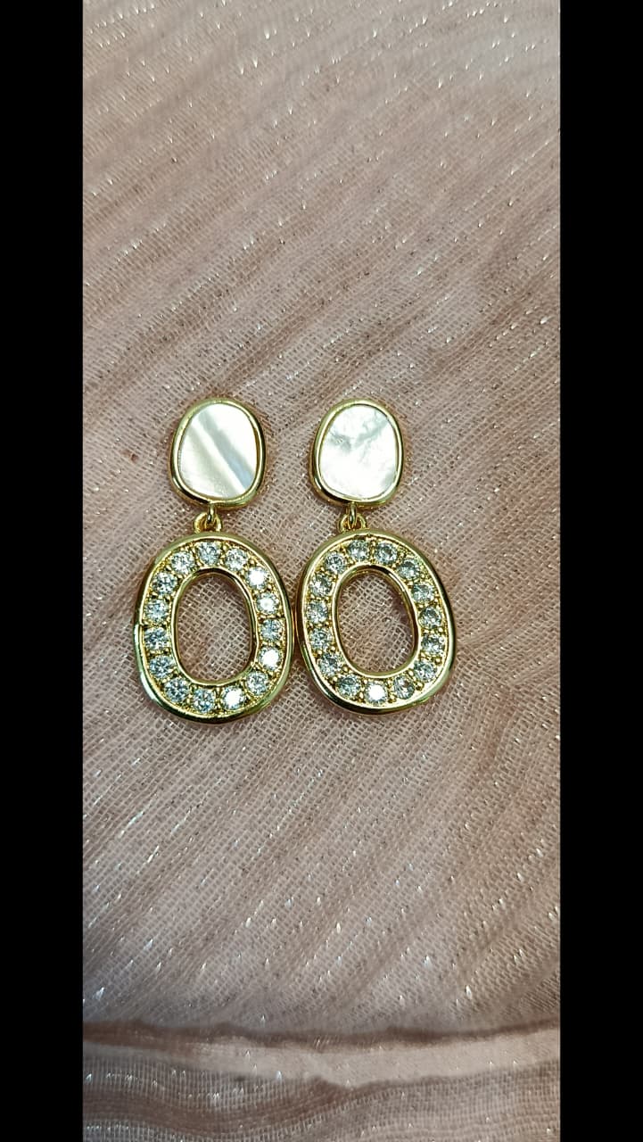 Sapphire ZIrcon Gold-Plated Earrings