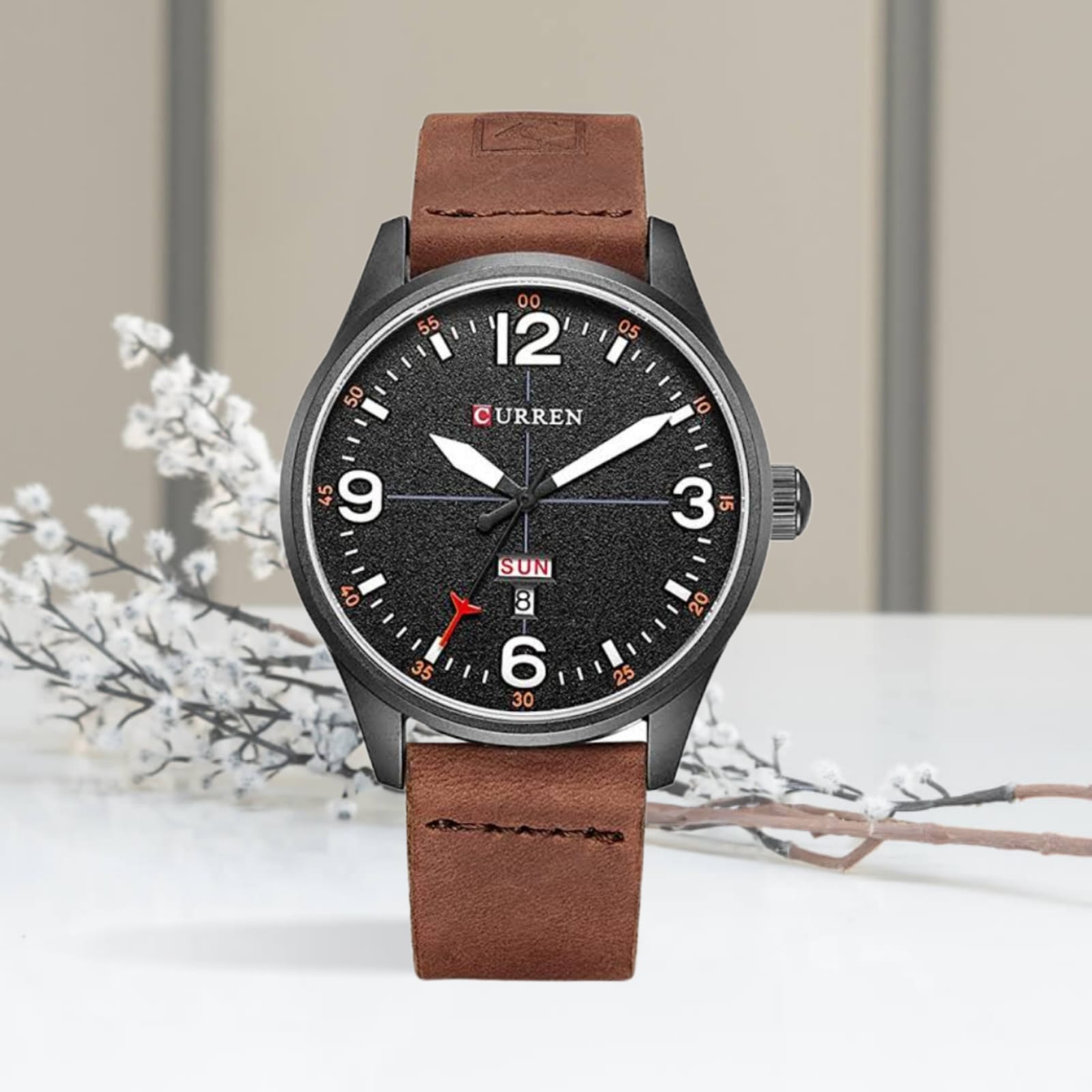 Curren_Watch with Leather Strap